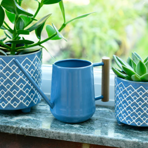 Burgon & Ball Indoor Watering Can - Heritage Blue | www.justgardening.com