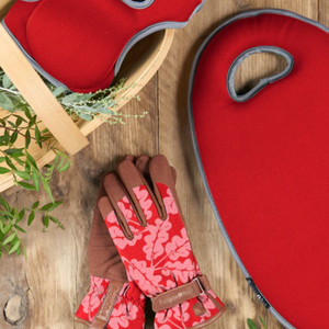 Burgon & Ball - Love The Glove OAK LEAF Poppy - Ladies Gardening Gloves | www.justgardening.com