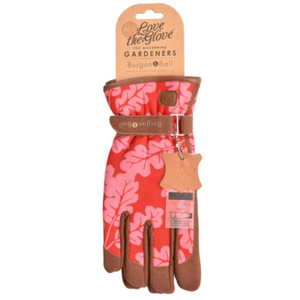 Burgon & Ball - Love The Glove OAK LEAF Poppy - Ladies Gardening Gloves | www.justgardening.com