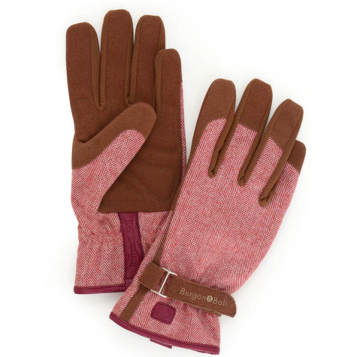 Burgon & Ball - Love The Glove RED TWEED - Ladies Gardening Gloves