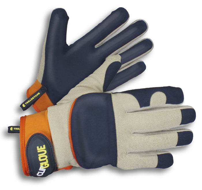 Clip Glove Leather Palm Men's Gardening Gloves - Medium Duty